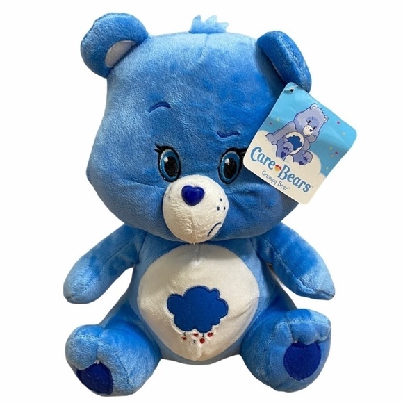 Vintage Care Bears Grumpy Bear Blue Plush Toy with Tags - Picture 1 of 6
